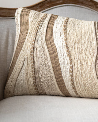 Noa Abstract Cotton Embroidered Lumbar Pillow