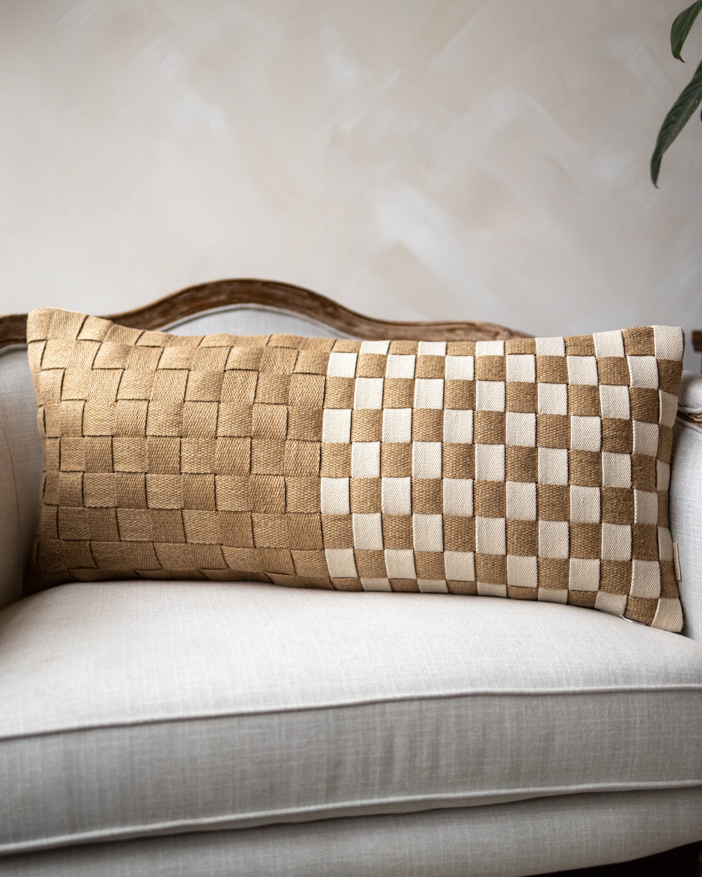 Lauren Jute & Cotton Basketweave Lumbar Pillow – YaYa & Co.