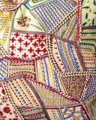 Benny Organic Cotton Patchwork Throw Pillow $200 Today Only