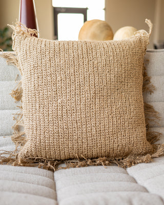 Brooke Organic Jute Knit Throw Pillow