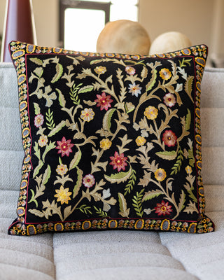 Hillary Organic Cotton Velvet Kashmiri Throw Pillow