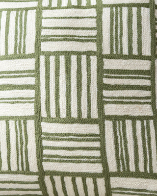 Naoki Embroidered Organic Cotton Geometric Throw Pillow