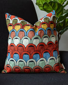 Jessa Embroidered Organic Cotton Abstract Throw Pillow