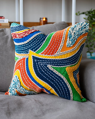 Banx Organic Cotton Abstract Throw Pillow - YaYa & Co.