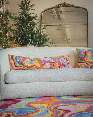 Bellows Organic Cotton Abstract Oversized Lumbar Pillow - YaYa & Co.
