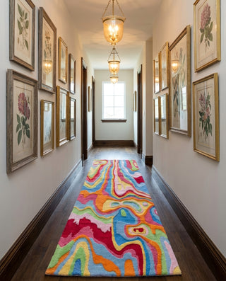 Bellows Organic Cotton Handmade Colorful Tufted Abstract Runner Rug