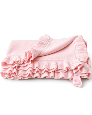 Corinne Organic Cotton Ruffle Knit Throw Blanket