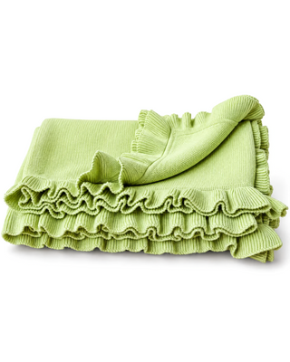 Corinne Organic Cotton Ruffle Knit Throw Blanket