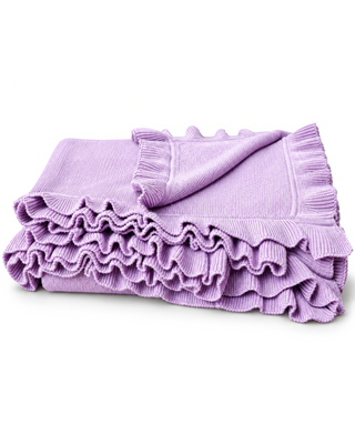 Corinne Organic Cotton Ruffle Knit Throw Blanket