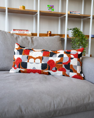Cruz Organic Cotton Abstract Lumbar Pillow - YaYa & Co.