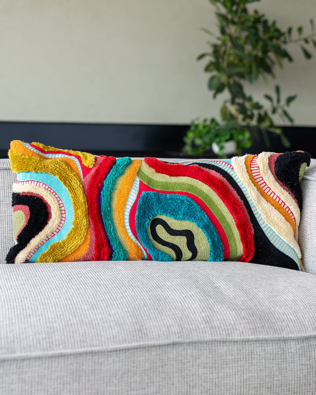 Echo Organic Cotton Abstract Lumbar Pillow