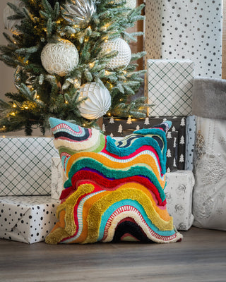 Echo Organic Cotton Abstract Throw Pillow - YaYa & Co.