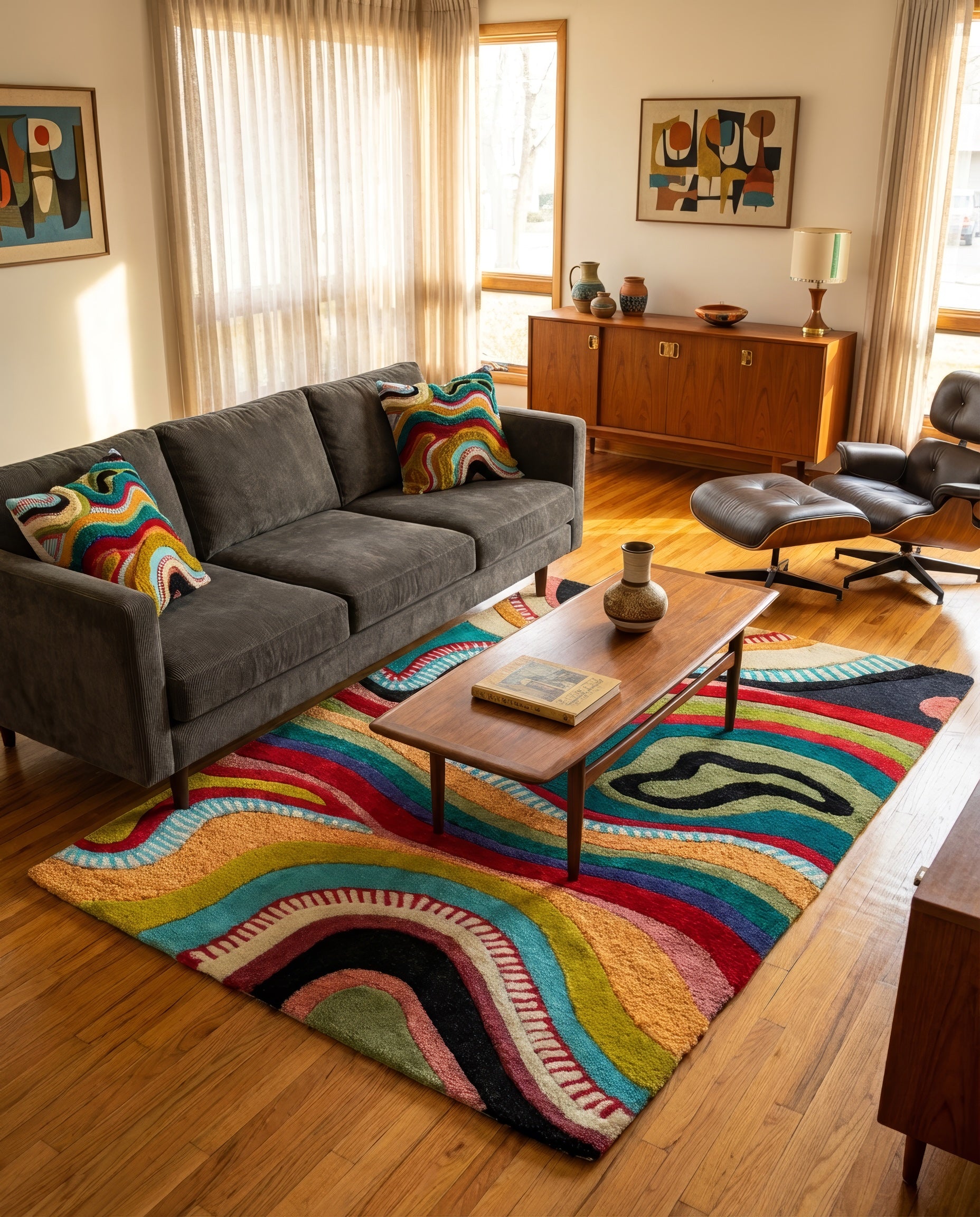 Echo Organic Wool Handmade Colorful Tufted Abstract Rug – YaYa & Co.