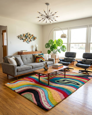 Echo Organic Wool Handmade Colorful Tufted Abstract Rug