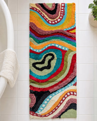 Echo Organic Cotton Handmade Colorful Tufted Abstract Bathmat