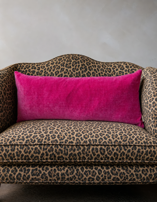 Elle Pink Velvet Lumbar Pillow