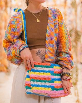 Jenny Abstract Crochet Shoulder Bag $65 Today Only - YaYa & Co.