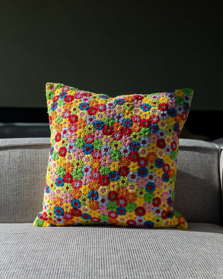 Lane Organic Cotton Abstract Crochet Throw Pillow - YaYa & Co.
