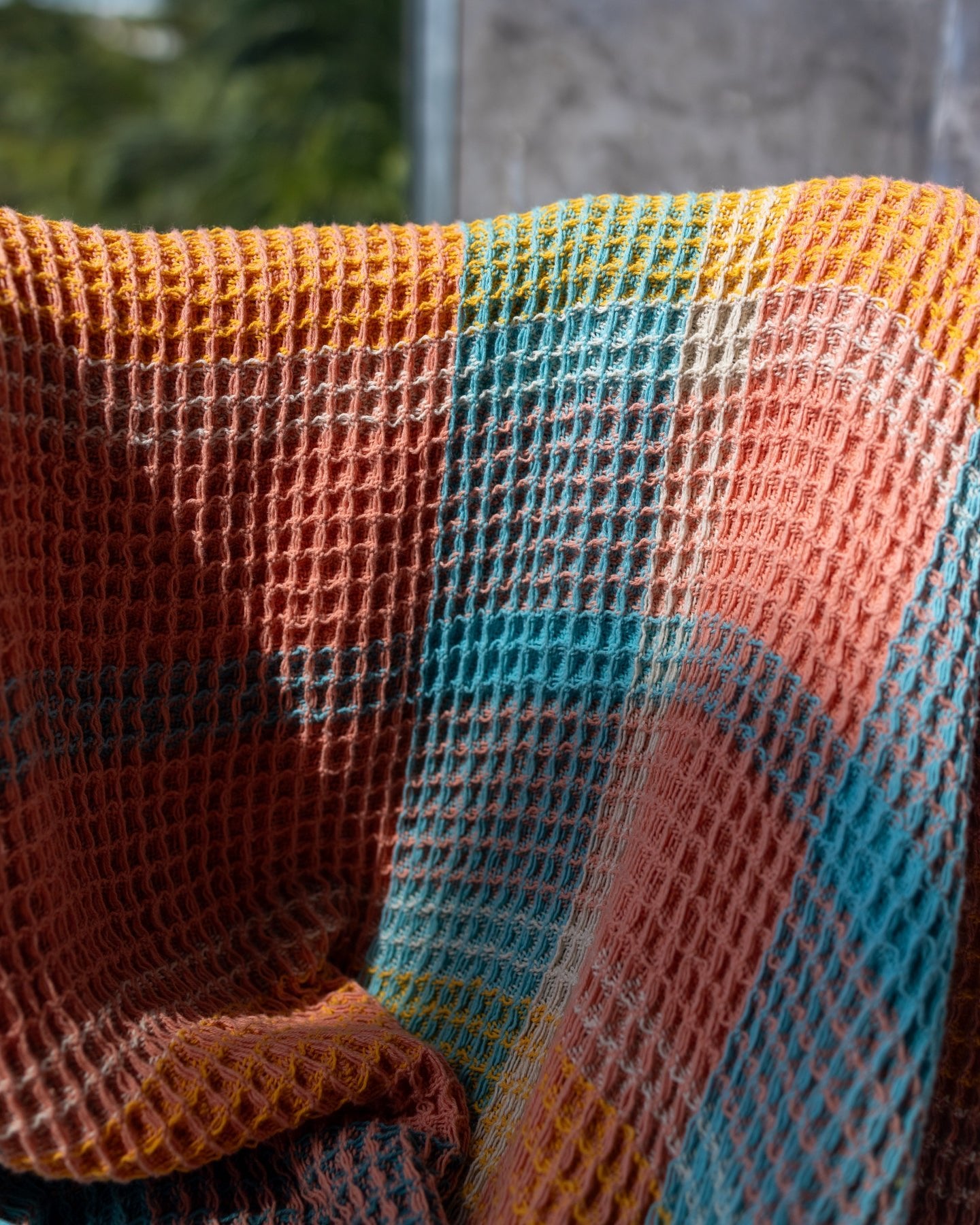Waffle knit throw best sale