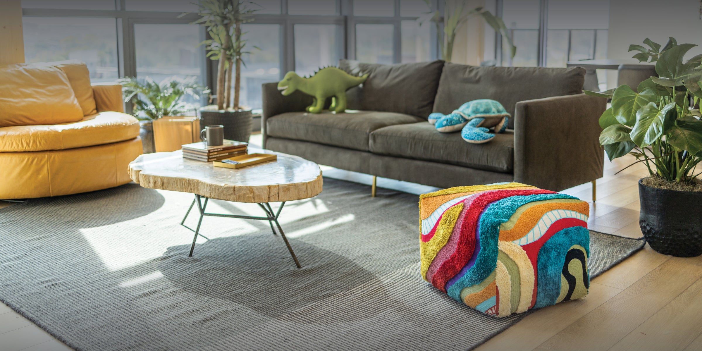 Cruz Organic Cotton Abstract Throw Pillow YaYa & Co.