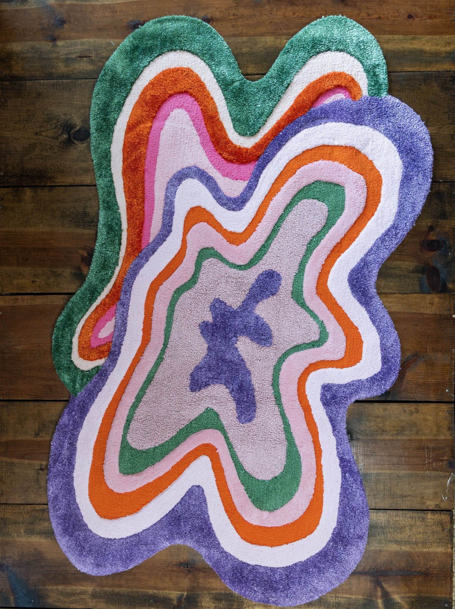 Squircle Rug Squiggle Organic Cotton Tufted Abstract Colorful Rug – YaYa & Co.