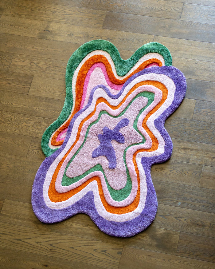 Squiggle Organic Cotton Tufted Abstract Rug - YaYa & Co.