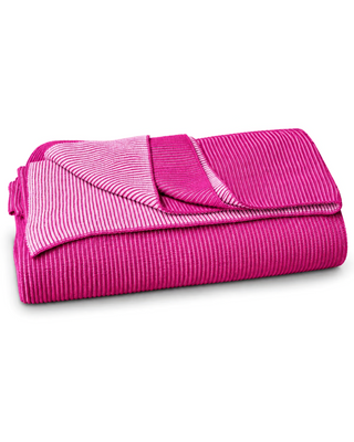 Tatum Two Tone Organic Cotton Knit Throw Blanket