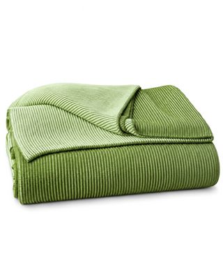 Tatum Two Tone Organic Cotton Knit Throw Blanket