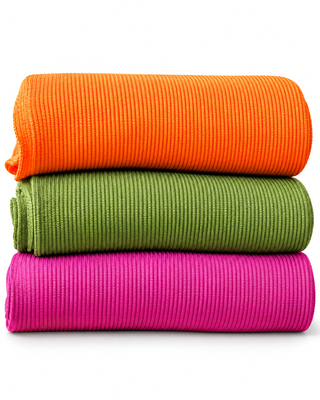 Tatum Two Tone Organic Cotton Knit Throw Blanket