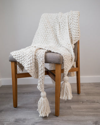 Amelie Hand Knit Organic Cotton Throw - YaYa & Co.