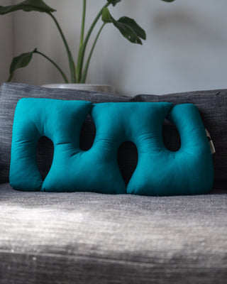 Avi Handmade Organic Cotton Squiggle Pillow - YaYa & Co.