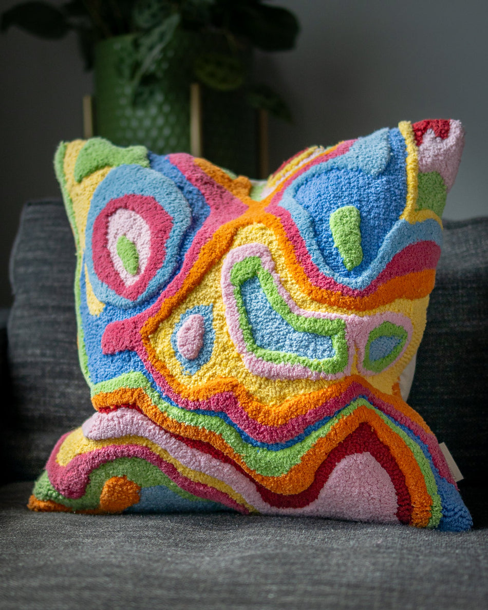 Bellows Organic Cotton Abstract Throw Pillow YaYa & Co.