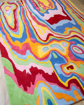 Bellows Organic Cotton Handmade Colorful Tufted Abstract Rug - YaYa & Co.