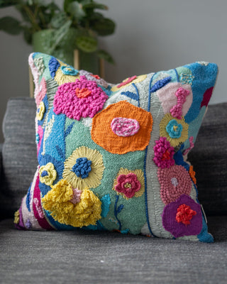 Bloom Organic Cotton Abstract Floral Throw Pillow - YaYa & Co.