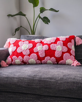 Blossom Organic Cotton Flower Lumbar Pillow - YaYa & Co.