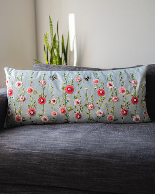 Bouquet Handmade Organic Cotton Lumbar Pillow - YaYa & Co.