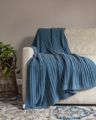 Brooklyn Organic Cotton Knit Throw - YaYa & Co.