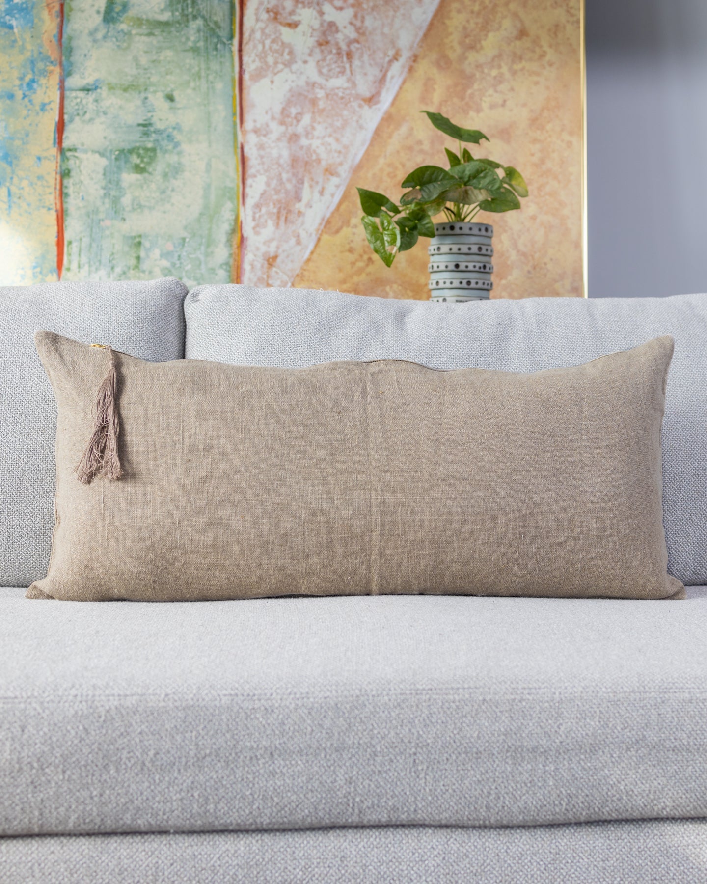 Linen lumbar best sale pillow