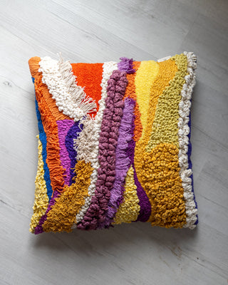 Clementine Organic Cotton Abstract Throw Pillow - YaYa & Co.