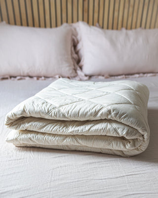 Diamond-Stitched Organic Cotton Percale Quilt - YaYa & Co.