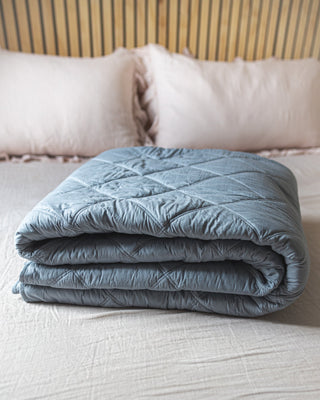 Diamond-Stitched Organic Cotton Percale Quilt - YaYa & Co.