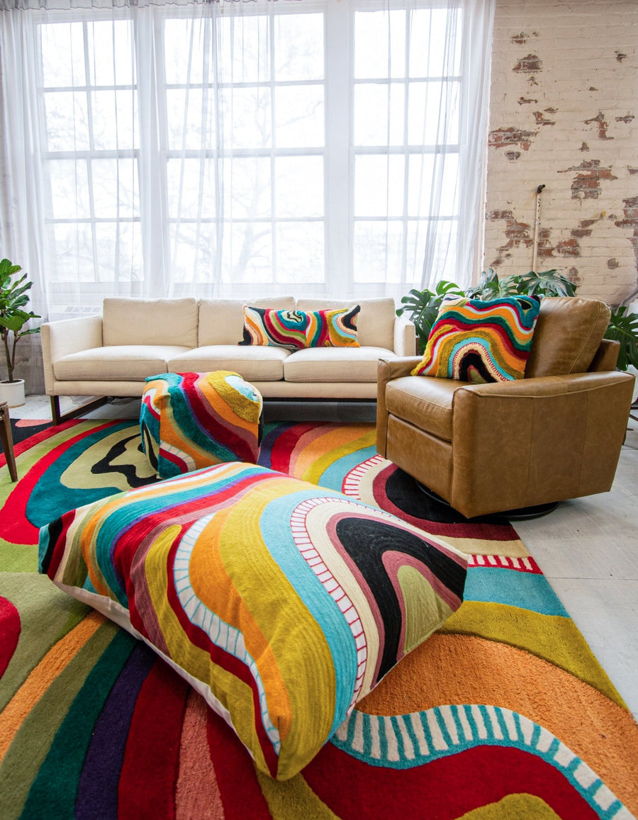 Echo Organic Cotton Abstract Throw Pillow YaYa & Co.