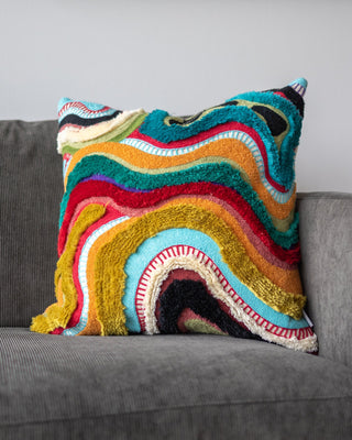 Echo Organic Cotton Abstract Throw Pillow - YaYa & Co.