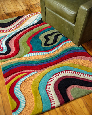 Echo Organic Wool Handmade Abstract Rug - YaYa & Co.