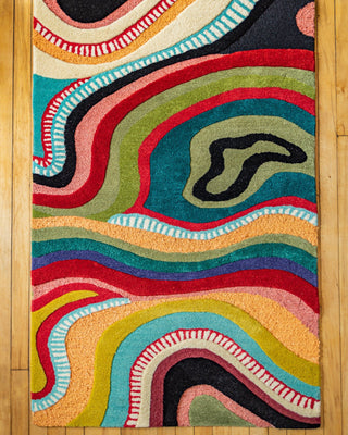 Echo Organic Wool Handmade Abstract Rug - YaYa & Co.
