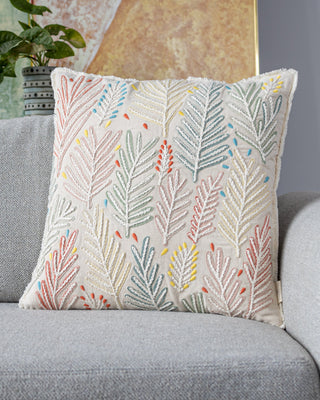 Eden Organic Cotton Embroidered Throw Pillow - YaYa & Co.