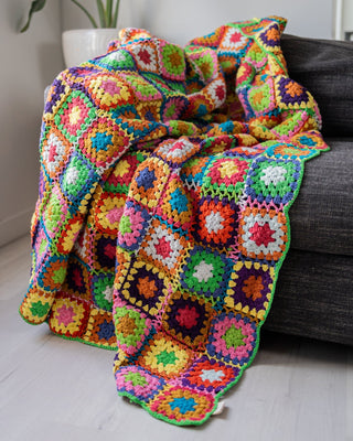 Emmie Organic Cotton Granny Square Crochet Throw - YaYa & Co.