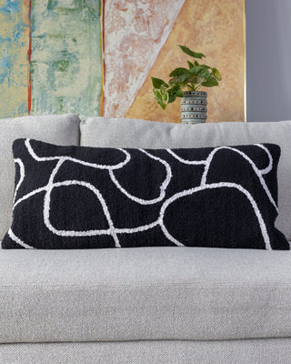 Finn Organic Cotton Abstract Lumbar Pillow - YaYa & Co.