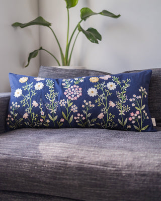 Gardenia Handmade Organic Cotton Lumbar Pillow - YaYa & Co.