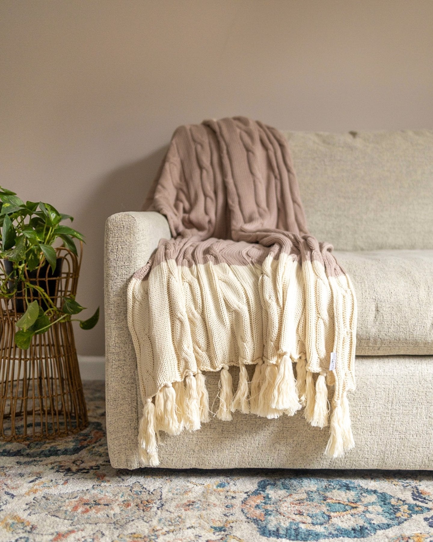 Hudson Organic Cotton Knit Throw - YaYa & Co.